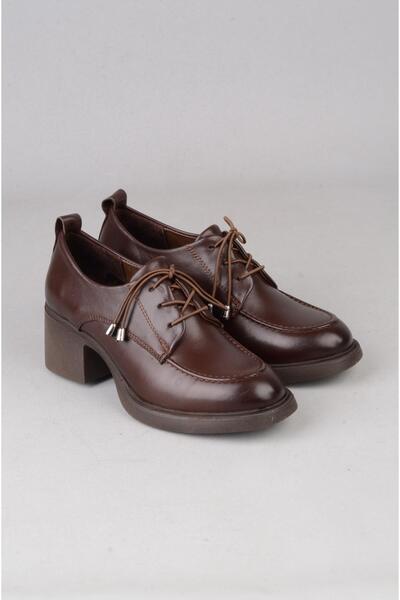 SEÇ KUNDURA Seç 1036 Genuine Leather Heel Shoes (Heel Height: 6 cm) Brown