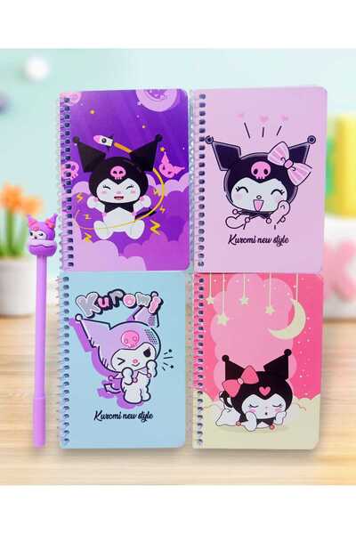 sevgi kırtasiye Kuromi 4 Lü Ödev Defteri Jel Kalem Hediyeli