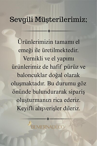 Bemerna Deco Dekoratif Vazo Seti, Büyük Boy Vazo, Bubble Tabak, Bohem Vazo, Iskandinav Vazo (VERNİKLİ)