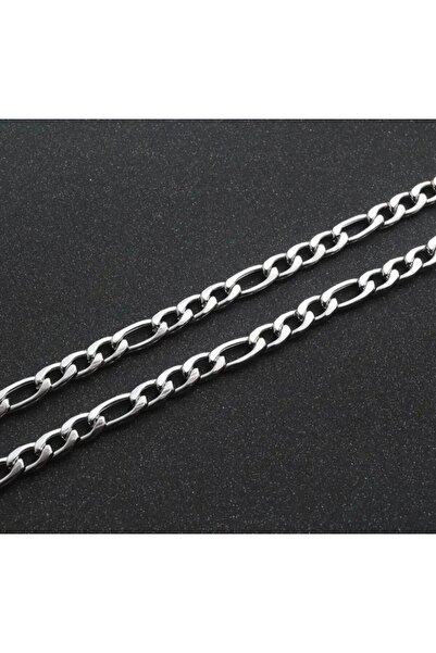 derokas 316 L Figaro Model Children's Antiallergic Chain Necklace Bracelet Set Steel Does Not Tarnish