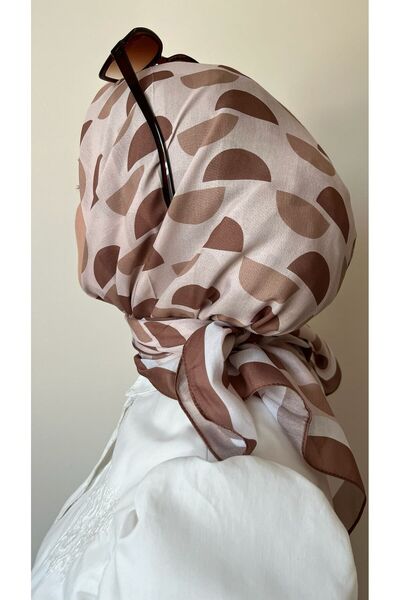 ESSLERA D Μοτίβο καφέ μαλακό κασκόλ