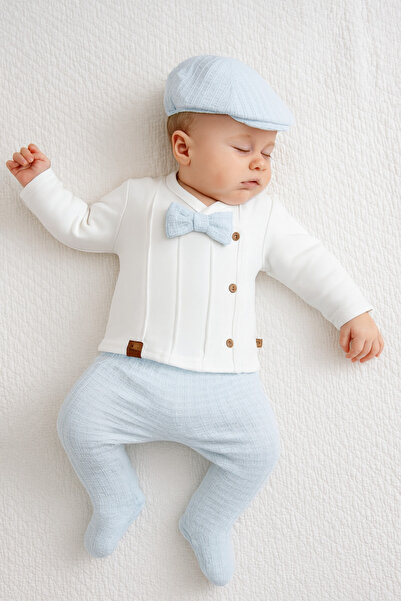 MİNİZEYN TEKSTİL Baby Boy Outfit Set 5-Pieces, 0-3 Months, 100% Cotton – Ligh...
