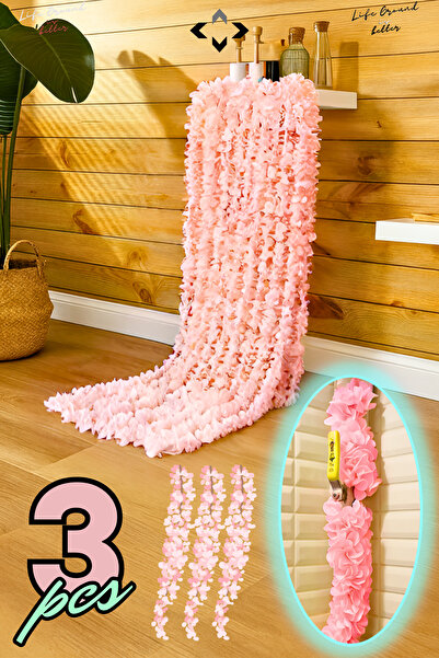 LİGROUND 3 Metre Doğal Orkide Görünümlü Yapay Asma Çiçek – Sarkıt Dekor, Boru Gizleme, Düğün & Nişan Süsleme