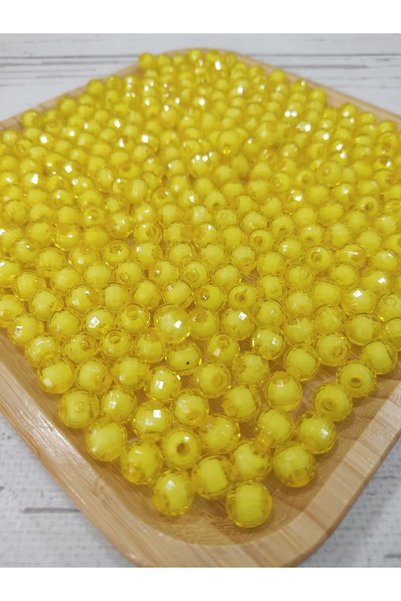 miraylahobi Acrylic Bag Placemat Beads 10 mm 25 Gr (60 Pieces) Yellow