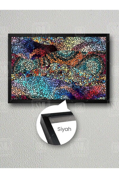 SML TABLO Renkli Seramik Modern Mozaik Sanatı Dekorasyon Çerçeveli Yatay Kanv...
