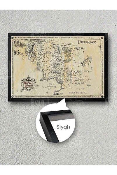 SML TABLO Yüzüklerin Efendisi Orta Dünya Haritası Lord Of The Rings Middle Ea...
