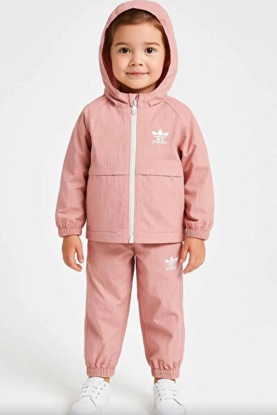 Kidmark Çocuk Modası Girl's Water Repellent Combed Cotton Lined Raincoat Set