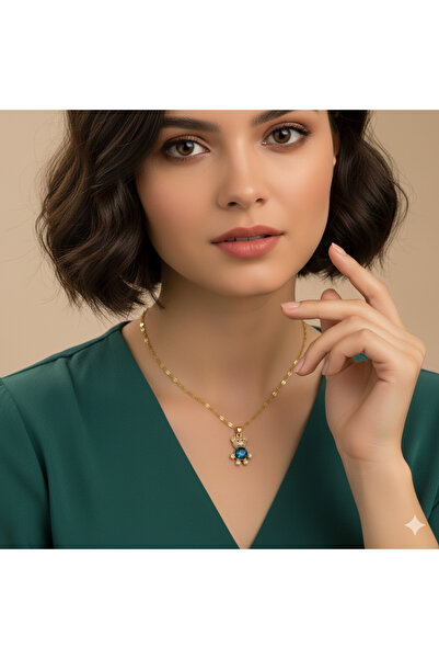 Bontexs سلسلة صفراء من حجر الزركون على شكل دمية دب هدية خاصة للحبيب