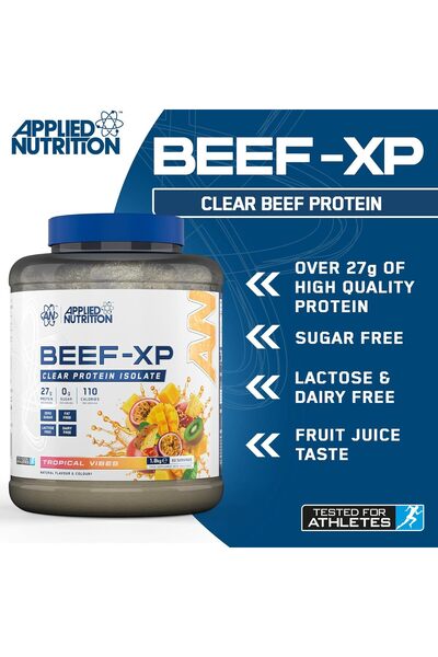 applied nutrition بيف-إكس بي، BEEF XP بروتين لحم بقري معزول مائيًا، الفواكة الاستوائية ، 1.8 كجم