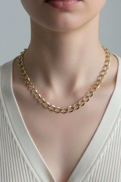 Modacaprea Xuping 14K Halka Model Zincir Kolye - 44 cm | Kararmaz Kadın Takı ...