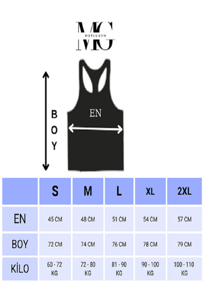 MUTLUGYM Αθλητικό μπλουζάκι γυμναστικής με λεπτές τιράντες (RİDE)