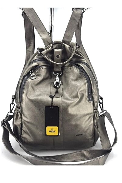 MEGA ÇANTA Women's Gray Backpack and Shoulder Bag