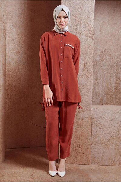 Alvina Bead Detailed Trousers Suit 44755