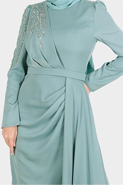 Alvina TAŞ İŞLEMELİ SATEN ABİYE 50234