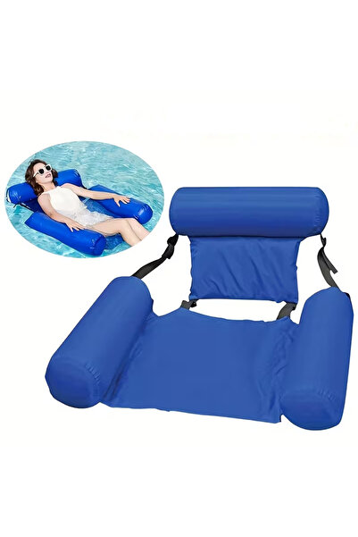 Allmart Üç tüplü şişme şezlong kraliyet mavisi