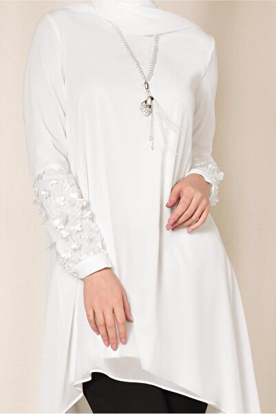 Alvina 3 BOYUTLU ÇİÇEK DETAYLI TUNİK 4132