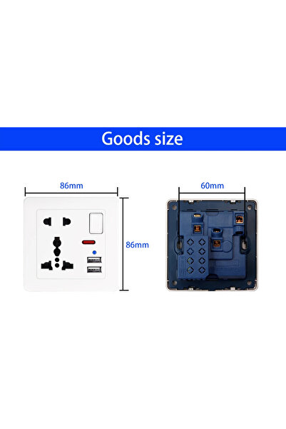 Choice منفذ USB أبيض 110-250 فولت بريطاني، مقبس USB مزدوج، مقبس 13 أمبير، مفتاح