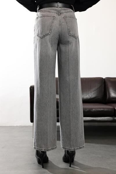 5in1Canpolat Gri Lyocell Düz Kesim Jean