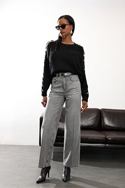 5in1Canpolat Gri Lyocell Düz Kesim Jean