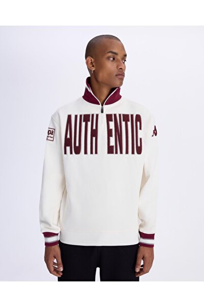 Kappa Authentic Eroi Tur Erkek Beyaz Regular Fit Fermuarlı Eşofman Üstü