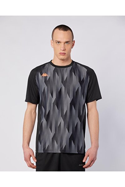 Kappa Gilon Tur Erkek Siyah-Gri Regular Fit Tişört