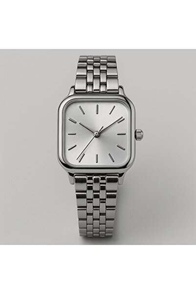 sezerekspres ساعة نسائية معدنية فضية اللون