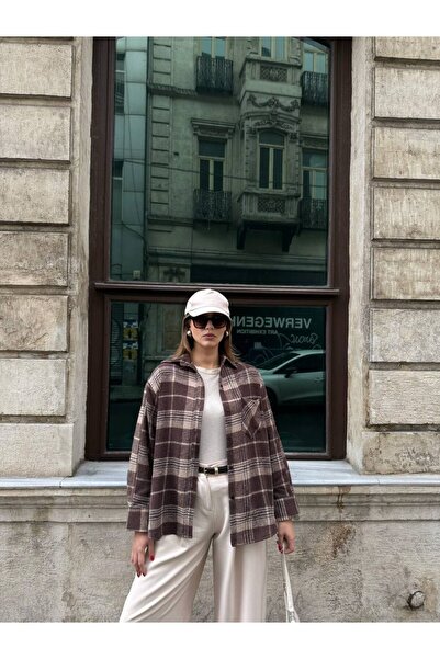 zibayi Urban Cozy Shacket |   Women's Oversized Plaid Shirt Jacket