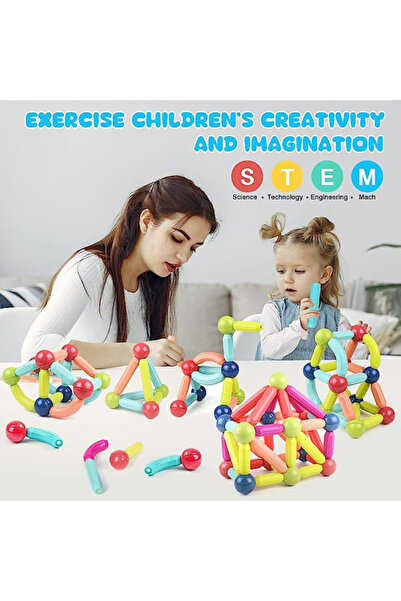TEGRILO 25 PCS Magnetic Building Blocks Toy - Stacking Rods & Balls Educational Puzzle for Kids