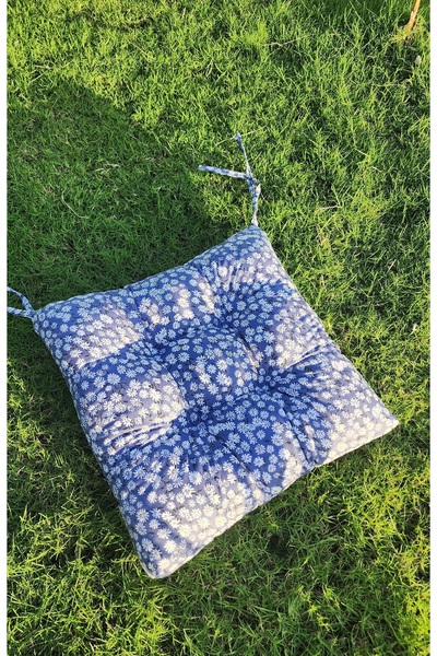 ALTINPAMUK Pernă pentru scaun Diana Pofidik albastră cu șireturi 39x39cm