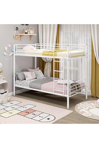 Generic Full Over Full Bunk Bed with Ladder can be Convertible into 2 Individual Bedframe for Kids 190X90CM