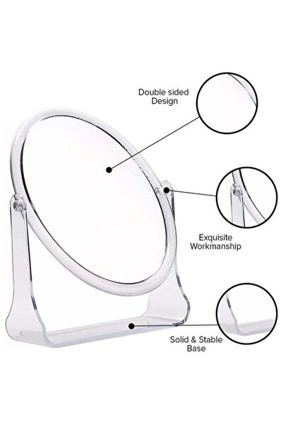fulina Magnifying Vanity Mirror With Stand - Small Cosmetic Makeup Mirror | Double Sided Round Mirror