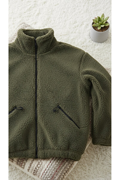 Fifty Color Τσέπες με φερμουάρ με γιακά Wellsoft - Oversize βελούδινο μπουφάν