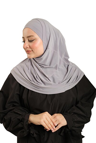 HÜRREM BONE Γκρι Πρακτικό έτοιμο μαντήλι Hijab με άμμο ύφασμα Self Bonnet 1290_15