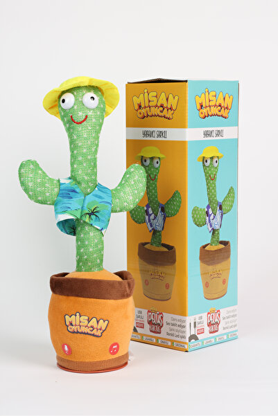 misan Dans Eden Peluş Işıklı Yabancı Konuşan Çılgın Kaktüs Oyuncak