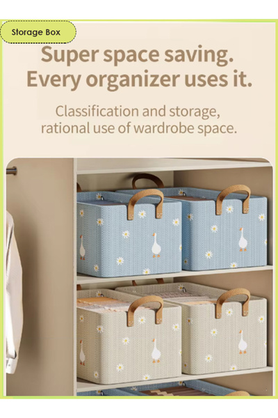 Generic 2PCS 26L Foldable Quilt & Clothes Storage Box Large Capacity Organizer Dustproof Waterproof Nonwoven