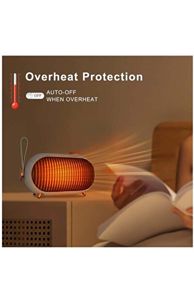 fulina Mini Ceramic Fan Heater, Portable Desk Heater , Electric Heater for Home, Office (White)