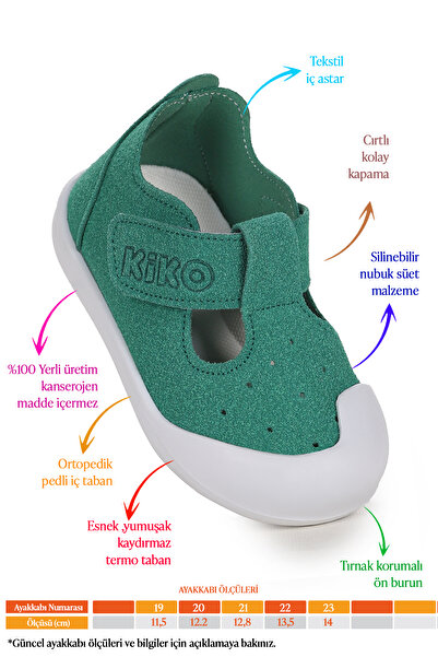 Kiko Kids Elroy İlk Adım Cırtlı Kız Bebek Günlük Ayakkabı