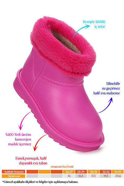 Kiko Kids Geta Αδιάβροχες μπότες χιονιού Eva Rain για κορίτσια με επένδυση από γούνα