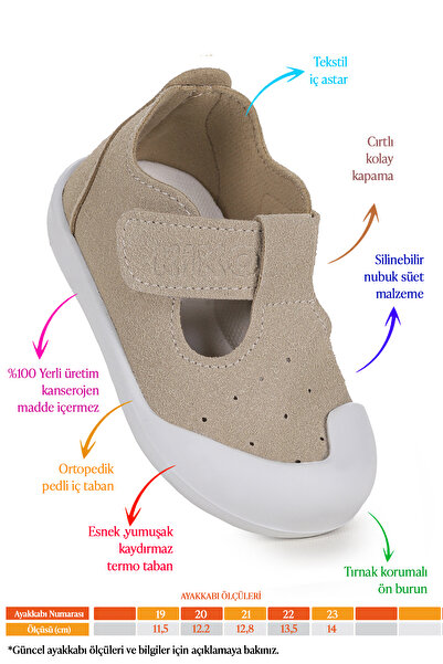 Kiko Kids Elroy First Step Velcro Baby Girl Casual Shoes