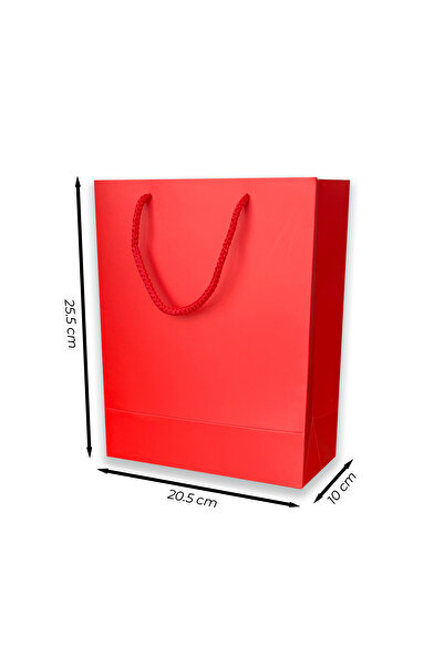 ABB Matbaa 10 Adet Kırmızı Karton İpli Çanta (20.5x25.5x10)