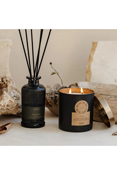 Echoes Premium natural scented candle from Echoes, Muscorave, (luxury glass jar), 300g