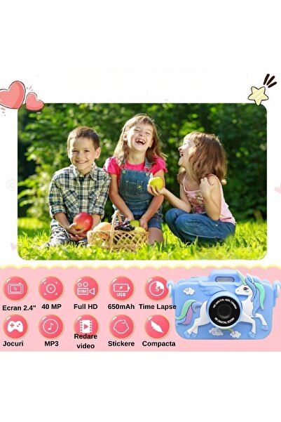 SMARTIC Children's digital camera, Full HD 1080p, 40MP, 2.4", SD 32GB, selfie+3 games+MP3