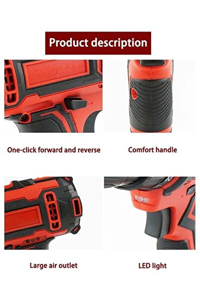 WAKYME 48V Cordless Drill, Power Drill Kit with 2 Lithium Ion Battery and Charger, 25+1 Torque Setting