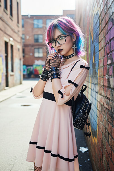 FASHION COCKTAIL Bow Sleeve Romantic Gothic Emo Harajuku Chiffon Women Vintag...