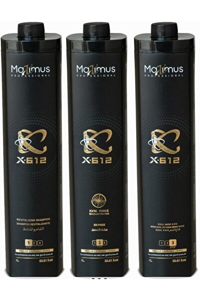 MAXIMUS مجموعة شامبو وبلسم بروتين برازيليان بروفيشنال X-612 للشعر المجعد 1000 مل