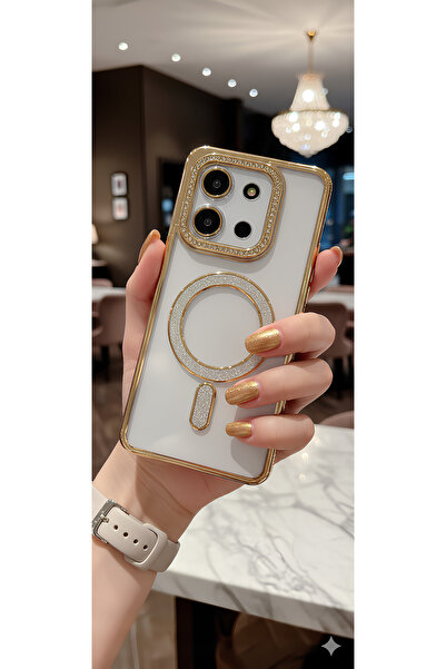 TechTrove Xiaomi Redmi 15C 4G Uyumlu Parlak Taşlı Işıldayan Tasarım Kamera Ko...