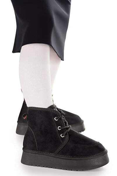 Kiko Kids Buck Nubuk Bağcıklı Kız Çocuk Bot Ayakkabı