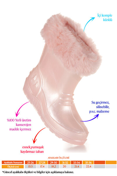 Kiko Kids Manas Pearlescent Αδιάβροχα Κοριτσίστικα Μποτάκια Βροχής