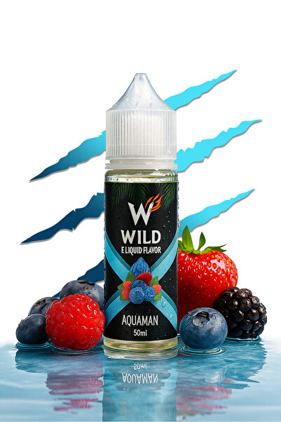 WILD Aquaman - Premium Likit Aroma 50 ml - Yaban Mersini, Ahududu, Frambuaz, Çilek - Nargile & e Likit