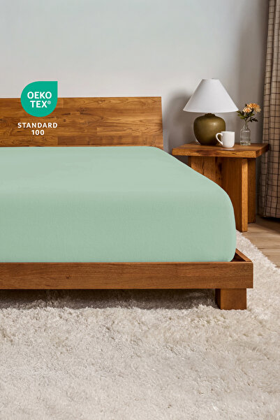 evdehome bumbac 100% bumbac moale Cearșaf de pat elastic din material textil - Ajustat - Moale - Calitate bună pentru o persoană - Pentru o persoană dublă